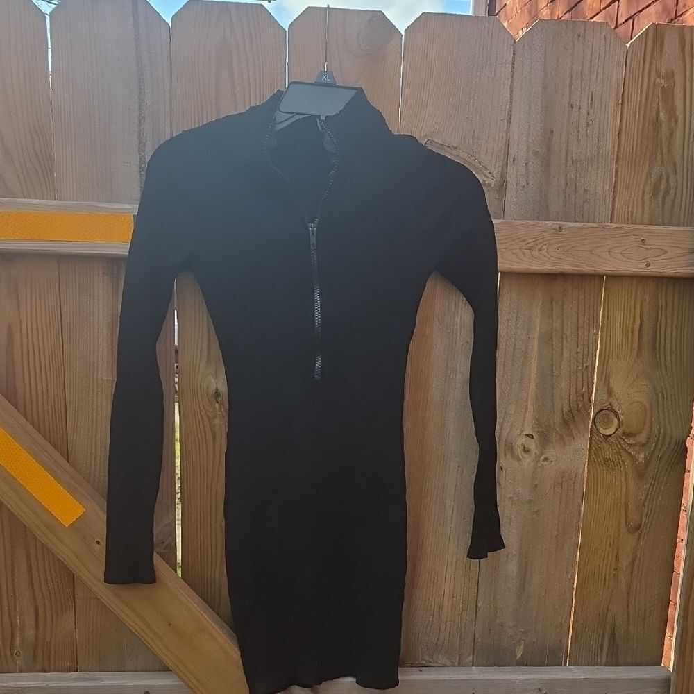 Zip Up  Black Women's Dress